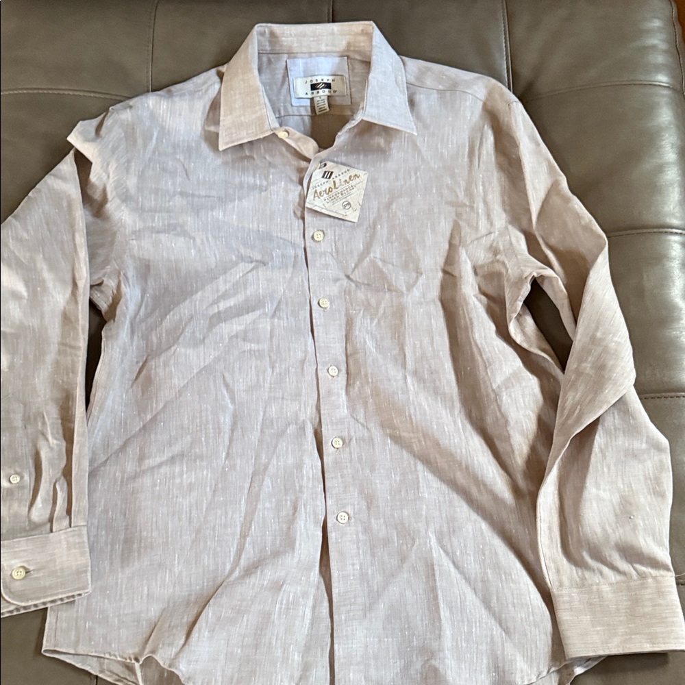Joseph Abboud Men’s Wearhouse  Light Beige Casual Button-Down Shirt